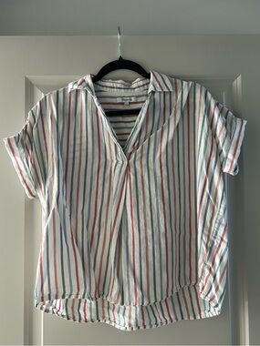 Madewell Multicolor Striped Popover Shirt – Size Small